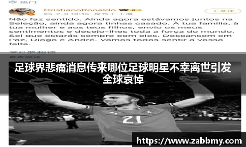足球界悲痛消息传来哪位足球明星不幸离世引发全球哀悼